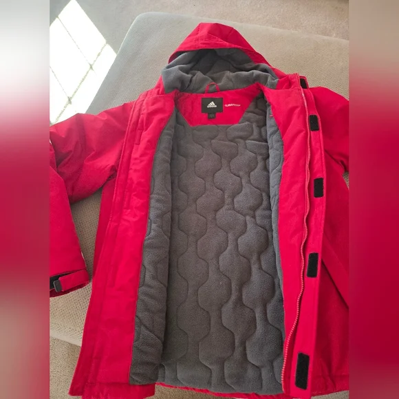 Wisconsin Badgers Jacket Mens M Adidas Clima Proof Winter Parka Insulated Team
